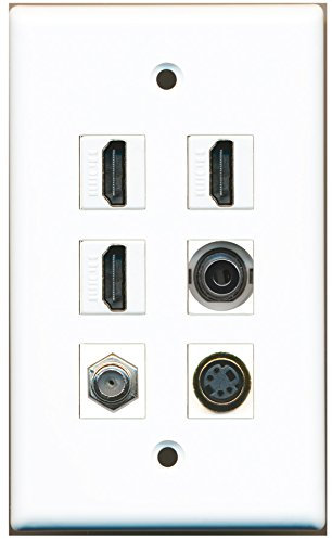 RiteAV - 3 HDMI 1 port cavo coassiale TV - F-Type 1 port S-video 1 port 3,5 mm Wall piatto