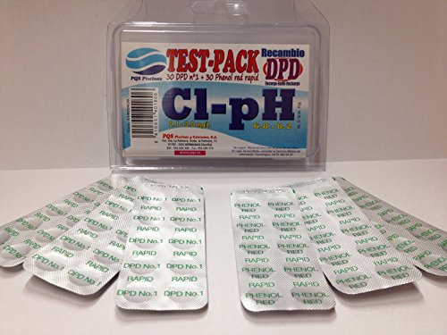 Ricambio test DPD (30 pastiglie DPD1 + 30 pastiglie Phenol Red) per piscine e spa