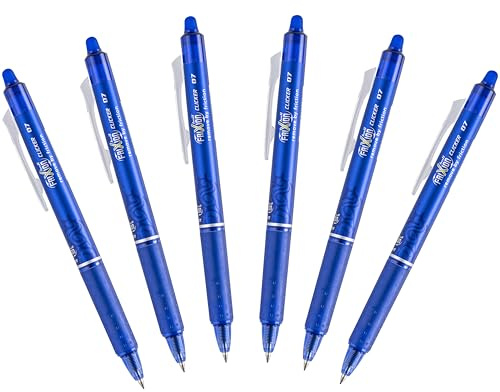 Pilot FriXion Ball 0.7mm Erasable Gel Pens, Fine Point, Blue Ink, Pack Of 6