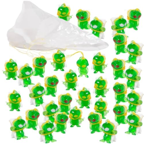 Fun Express Mini Alien Paratroopers Parachute Toys Set, 48-Piece