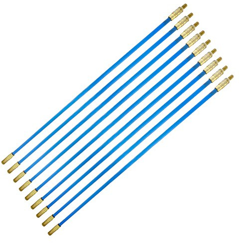 AB Tools 10 Metre Cable Access Kit Electricians Wire Puller Pull Through Wall Rods SIL99