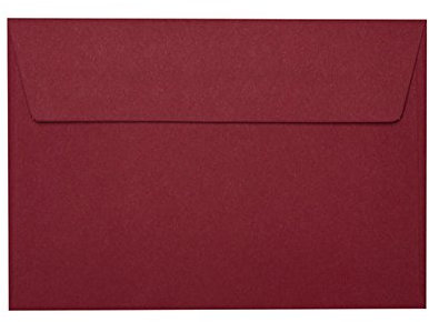 Paper24 je 25 B6 Umschläge Kuverts mit Haftstreifen 125x176 mm Bordeaux
