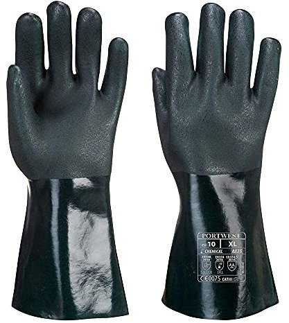 Portwest Gant PVC 35cm double trempage, Couleur: Vert, Taille: XL, A835GNRXL