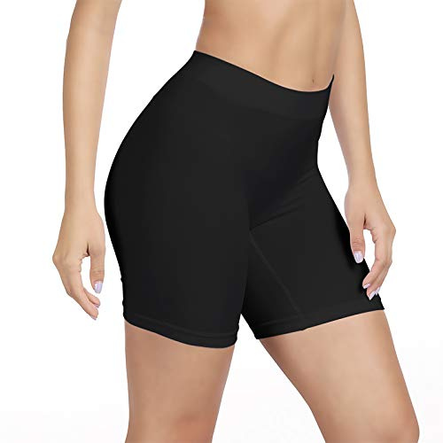SIHOHAN Women Anti Chafing Shorts Slip Shorts for Under Dresses Seamless Boxer Underwear Boyshorts Panties Safety Long Briefs Black XL