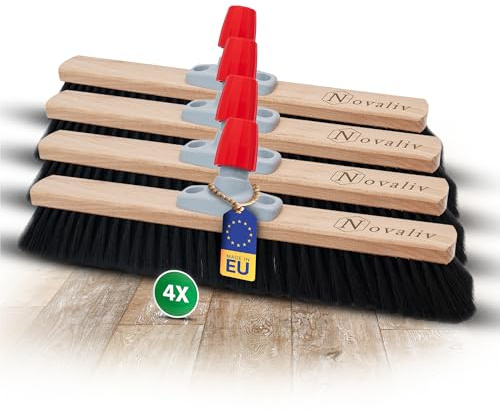 Novaliv - Escoba para sauna (pelo natural, 40 cm, escoba sin mango, cerdas de crin negras, suave y fina, escoba para habitaciones y patios)