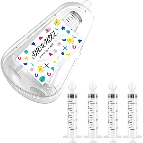4 PCS Aspirador Nasal Bebes,20ml Irrigador Nasal,Jeringa para Lavados Nasales,Jeringuilla Lavado Nasal Bebe,Jeringuilla Nasal Bebe
