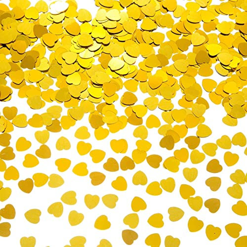 GoldRock Konfetti Herzen, Streudeko für Geburtstag und Hochzeit, Tischdeko, Glitter Tischkonfetti für Valentinstag, Party, Taufe, Baby-Feier