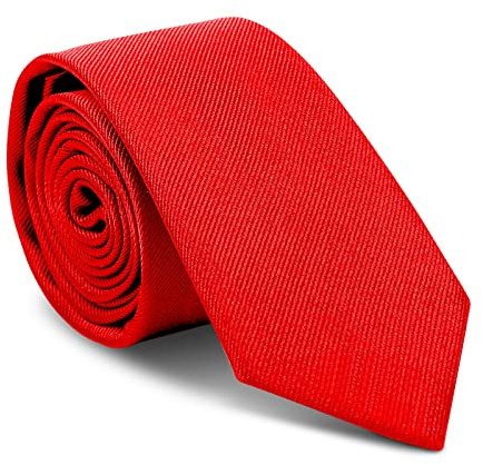 URAQT Corbatas de Hombre, Corbata de Color Solido Clásico, 1200 Agujas Tejido Fino a Mano Mens Tie Classica, Accesorios Ropa para Business Fiesta Oficina Boda Regalo de Hombre (Rojo)