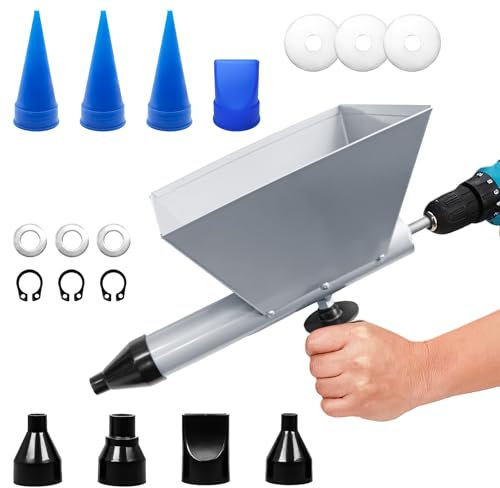 Pistola de juntas eléctrica para mortero con 8 boquillas extraíbles, pistola de mortero eléctrica portátil, en forma de embudo para juntas de mortero, herramienta de sellado, pistola de juntas, suelos