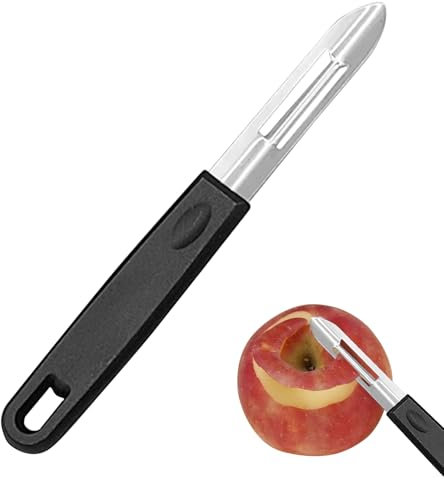 keyxer Pelapatate per verdure e asparagi da 17 cm in acciaio inox, lama seghettata a doppio taglio, manico ergonomico per sbucciare le patate