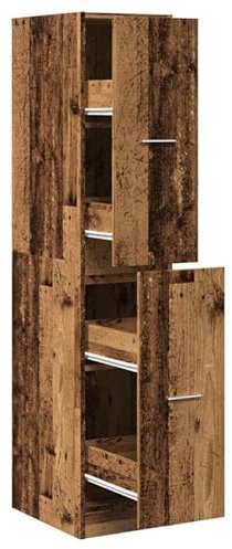 Eleganz Armario farmacéutico con aspecto de madera envejecida, 30 x 41 x 144,5 cm, armario de salón de madera, estilo vintage para almacenamiento y decoración