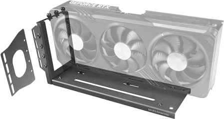 Mars Gaming MCA-GCV, Universellt Vertikalt GPU Stativ, Halkfri Magnetisk Bas, Kompatibel med Modeller upp till 3 Slots, Mångsidig GPU Installation 2x PCI Fästen, Svart