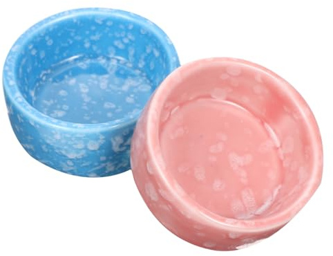 Toyvian Lot De 2 Gamelles en Céramique Antiretournement pour Hamster Et Cochon D’Inde, Petit Bol Alimentaire Sûr Et Solide, Adapté pour Cage Et Usage Quotidien des Petits Animaux