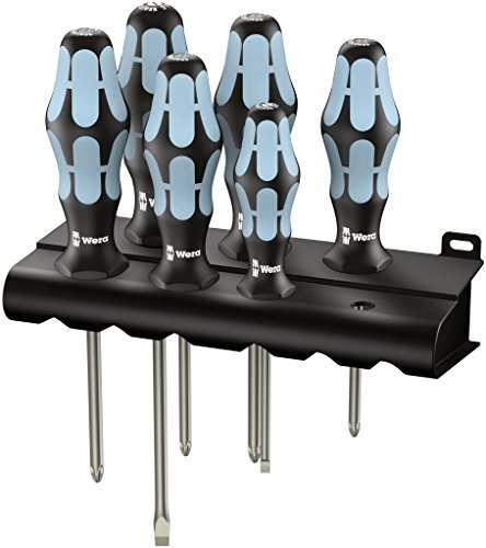 Wera 3334/3350/3355/6 Schraubendrehersatz, Edelstahl + Rack, 6-teilig, 05032063001