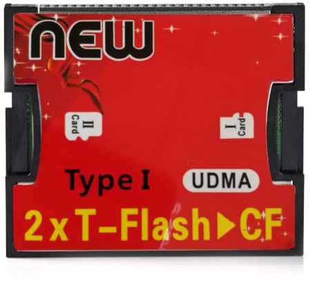 RGBS Dual Port Micro SD/SDHC/SDXC TF till kompakt blixt UDMA CF typ 1 minneskortläsare adapter för Canon Nikon-kamera