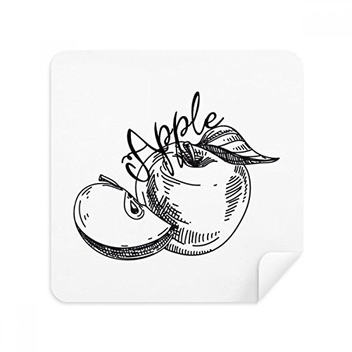 Apple Fruit Line Dibujo ilustración gafas de limpieza gamuza limpiador de pantalla de gamuza de gamuza 2 piezas