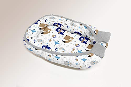 KOSPU Multifunktionell mysig babynest-kokong för babys och spädbarn, bo, resesäng, 100% bomull, antiallergisk