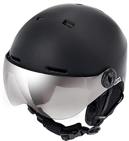 Skidhjälm Skihelm med Visir Skidhjälm Barn Herr Dam Snowboardhjälm Ski Helmet Skid Hjälm Vit Svart Skidhjälm Utomhus Snösport Snowboard Skidåkning METEOR