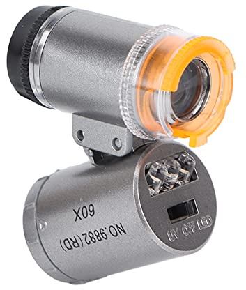 Microscopio Tascabile Professionale 60X con 2 Luci LED, Ingrandimento Potente per Hobby e Lavoro, Portatile Compatto Illuminazione Regolabile Esplorazione Scientifica Collezionismo - Pocket Microscop
