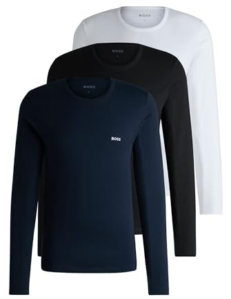 Boss Lsshirtrn 3p Classic Ropa Interior de Manga Larga Hombre (Pack de 3)