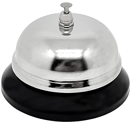 1pcs Call Bell, Service Bell, Loud and Clear Ring Stainless Steel Metal Counter Service Bell,for Hotels, Schools, Restaurants,Reception Areas(Small Size)