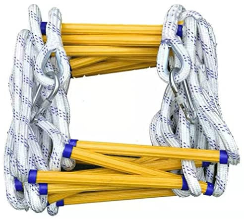 Escalera De Cuerda Escalera De Cuerda De Escape De Incendios para El Hogar hasta 400 Kg De Capacidad De Peso Ganchos Escalera De Emergencia Portátil, Plegable Y Compacta para Balcón Y Ventanas