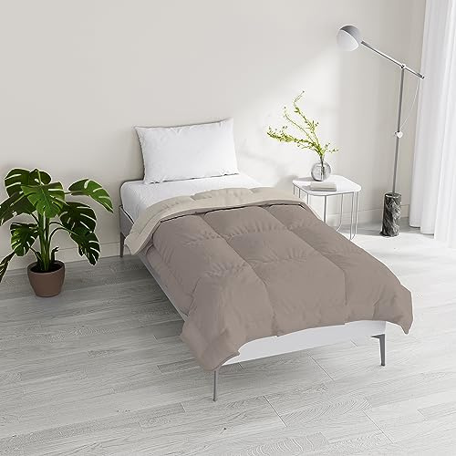 Couette d’Hiver rembourré Bicolore Sogni e Capricci, Noisette/Beige, 200x200cm