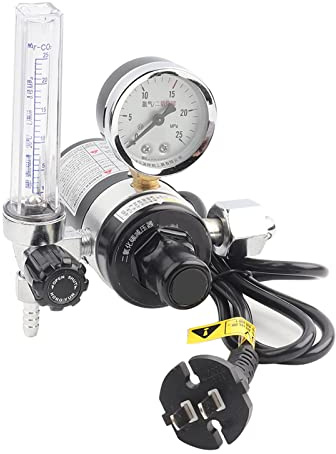Riduttore di Pressione Per Anidride Carbonica, Regolatore di Pressione CO2 36V/220V Regolatore di Pressione Per Anidride Carbonica con Manometro Per Lavori di Saldatura(220V)