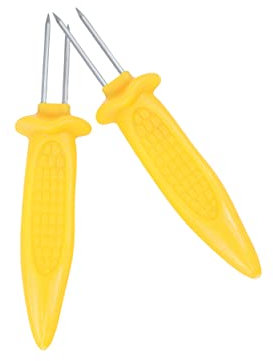 Yardenfun 5 Pz Bastoncini Con Manico Di Mais Pannocchie Di Mais Sui Porta Pannocchie Bastoncini Per Grigliare Bastoncini Di Barbecue Portapiatti Acciaio Inossidabile Griglia Di Mais