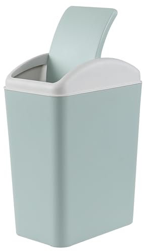 Xeabia Poubelle en plastique avec couvercle basculant, 20 L, bleu