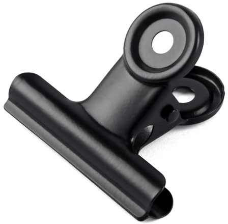 GUOKOFF 75mm Bulldog Clip,10 Piezas Grande Bulldog Clip, Pinza Bulldog Binder Clip, Metal Bisagra Clip para Oficina Escuela (Negro)