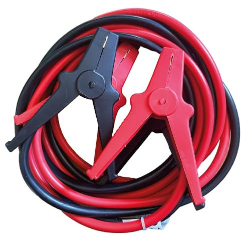 Cavi di avviamento batteria auto professionali || 350A - 3.5mt.|| Realizzati con rame puro e rivestiti in PVC resistente agli agenti atmosferici || Pinze isolate e protezione polarità inversa.