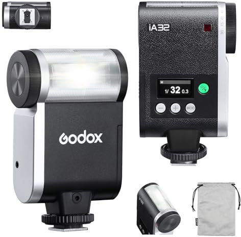 GODOX iA32 Camera Flash Mini Flash, Flash Ia32 para Fuji Canon Sony Nikon