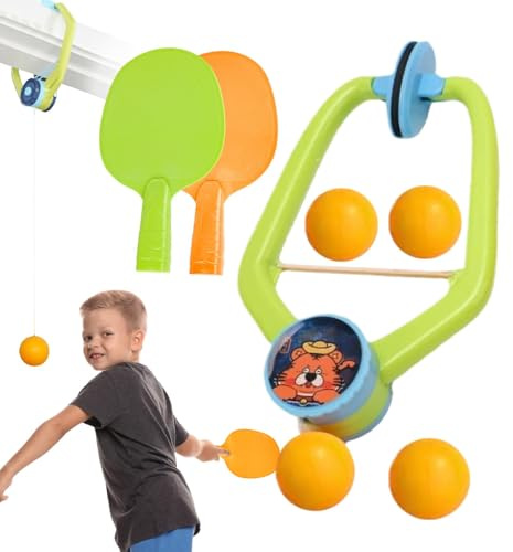 Door Pingpong Game, portatile porta pong Match for Kids with Racket and Balls, tavolo Tennis Trainer Set for Home and School, Fun Competition for Nursery and Kindergarten