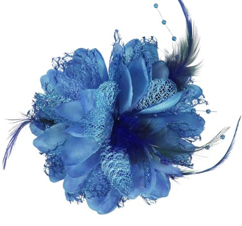 Mecool Plumes rétro Brochures Fleurs Plumes Fleurs Brochures Mariées Cheveux Brochures de Mariage Brochures de Mariage Brochures Chapeaux Cheveux (Bleu)