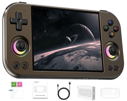 Anbernic RG477M Retro Handheld Game Console , Aluminum Alloy CNC Android 14 System 4.7 Inch LTPS in-Cell Touch Screen Dimensity 8300 Processor Support WiFi 6E Bluetooth 5.3 8+128GB(Brozen)