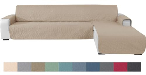 Ystyle Fodera Per Divano Angolare A 2 Posti, Copridivano Natalizio Angolo Con Braccioli, Rivestimento Protezione Impermeabile Antiscivolo Antigraffio, Copertura Gatto Cani (210 CM, Beige)