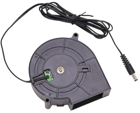 Profession - Potente ventilador turbo, 12 V, 2,94 A, 5,5 x 2,1 mm, enchufes para chimeneas, sistemas de encendido y refrigeración electrónica, soplador de doble rodamiento de bolas