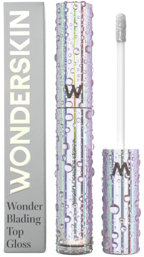 Wonderskin Lip Gloss - Silver Glitter Top Gloss, Long Lasting Gloss | High-shine reflective silver sparkle adds radiant shine and layers beautifully over lip color.