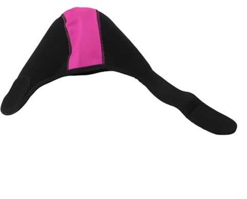 Honseadek Bonnet de natation thermique en néoprène pour adultes, chapeau de plongée avec tuba et surf, couvre-chef épais pour l'eau froide (noir + rouge)