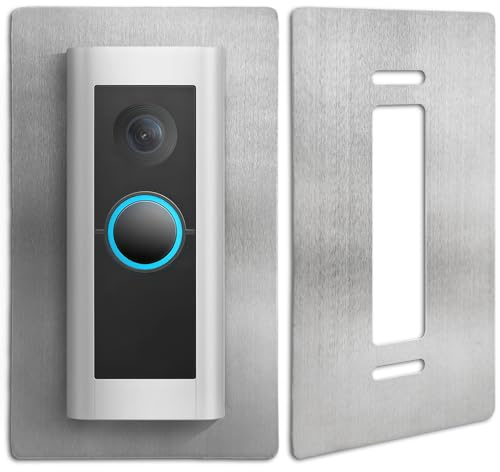 Placa de Montaje de Acero Inoxidable para Ring Video Doorbell Pro 1 y Pro 2, Placa de Cobertura para Timbre con Cámara, Cubierta para Agujeros de Timbre en Pared, Accesorio de Instalación Exterior