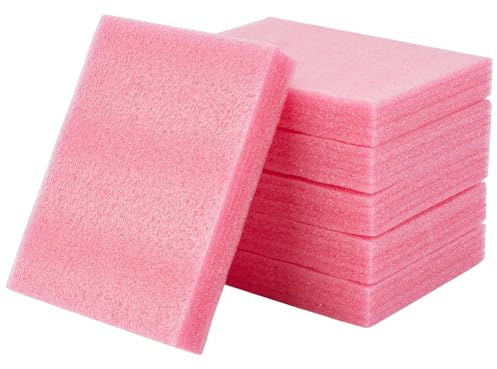 BENECREAT 6 pz di Cuscinetti in Schiuma per Infeltrimento Ad Ago, Tappetino in Feltro di Gommapiuma da 20x15x3cm, Tappetino in Feltro di Gommapiuma per Lavori Manuali e Progetti Artistici, Rosa Caldo