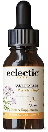 Eclectic Herb - Valerian Glycerite Liquid Drops | Natural Relaxation + Sleep Support | Herbal Supplement Tincture | Non-GMO, Alcohol-Free, Gluten Free (1 fl oz | 30 ml)