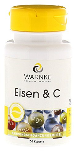 Hierro + Vitamina C, Con B12 y Biotina – 14mg de Hierro elemental – Con Vitamina C – 100 cápsulas | Warnke Vitalstoffe - Calidad de farmacia alemana