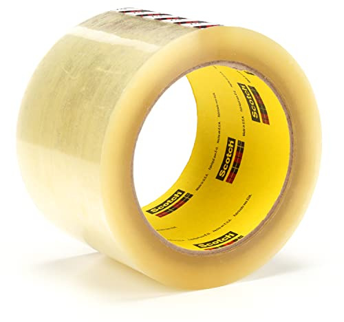 3M Scotch Box Sealing Tape 375, 72 mm x 50 m, Clear (Pack of 24)