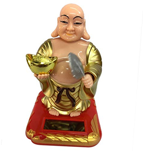 Fenteer Glücksbringer Buddha Wackelfigur Solarfigur Solarwackelfigur Tanzende Figuren Dekoration