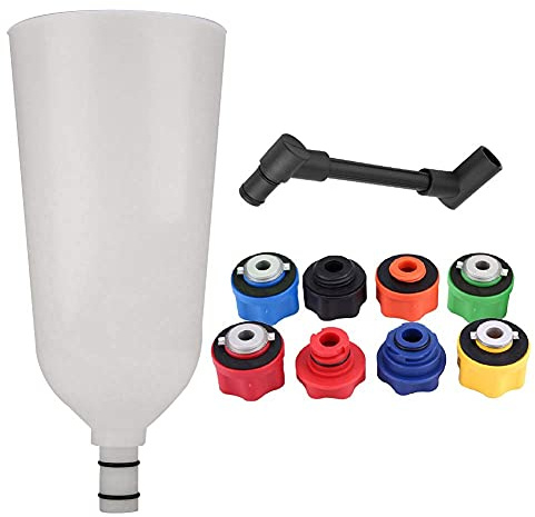 Motoröl Trichter Füllsatz Öltrichter, öltrichter Einfülltrichter, Öl-Einfülltrichter 10 Stücke Auto Öl Trichter Adapter Set Plus Swivel Offset Verlängerungsrohr Auto Werkzeug