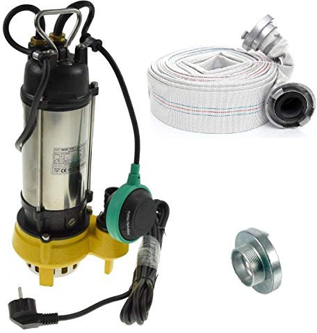 WQF250 Schmutzwasserpumpe Fäkalienpumpe Tauchpumpe mit 20m Bauschlauch 1