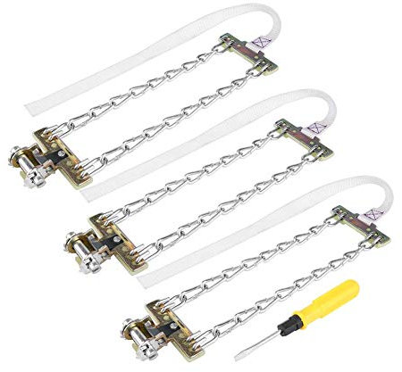 Cadenas antideslizantes para neumáticos, 3 piezas, antideslizante, para barro, hielo, nieve, cadena para neumáticos, cinturón de seguridad para invierno, para coche, camión, SUV, tela Oxford(METRO)