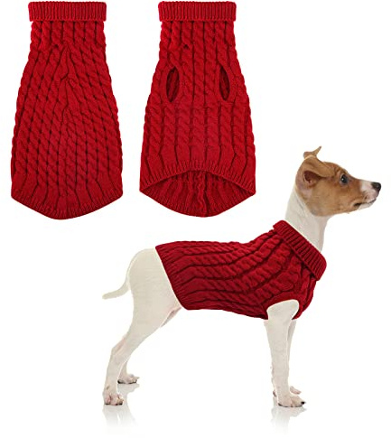 Suéter para Perros Jersey para Perro Abrigo de Invierno con Cuello Alto para Perros Ropa Cálida para Mascotas Disfraz de Punto para Clima Frío Cachorros Gatos Perros Pequeños
